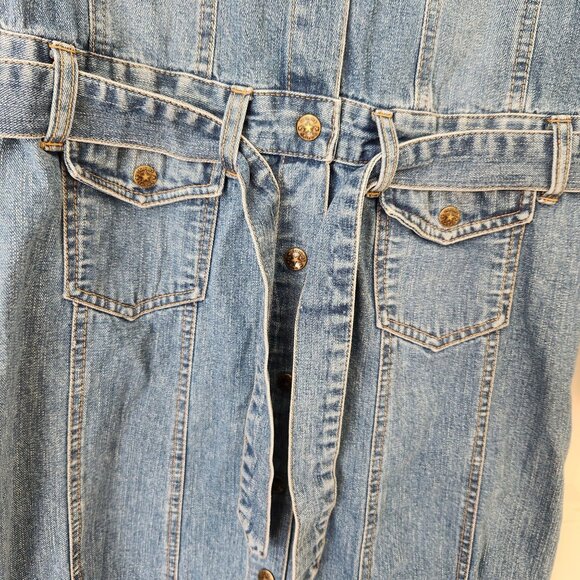 Tommy Jeans Hilfiger Denim Shirt Dress Retro 90's Y2K Business Casual Preppy - Picture 6 of 8